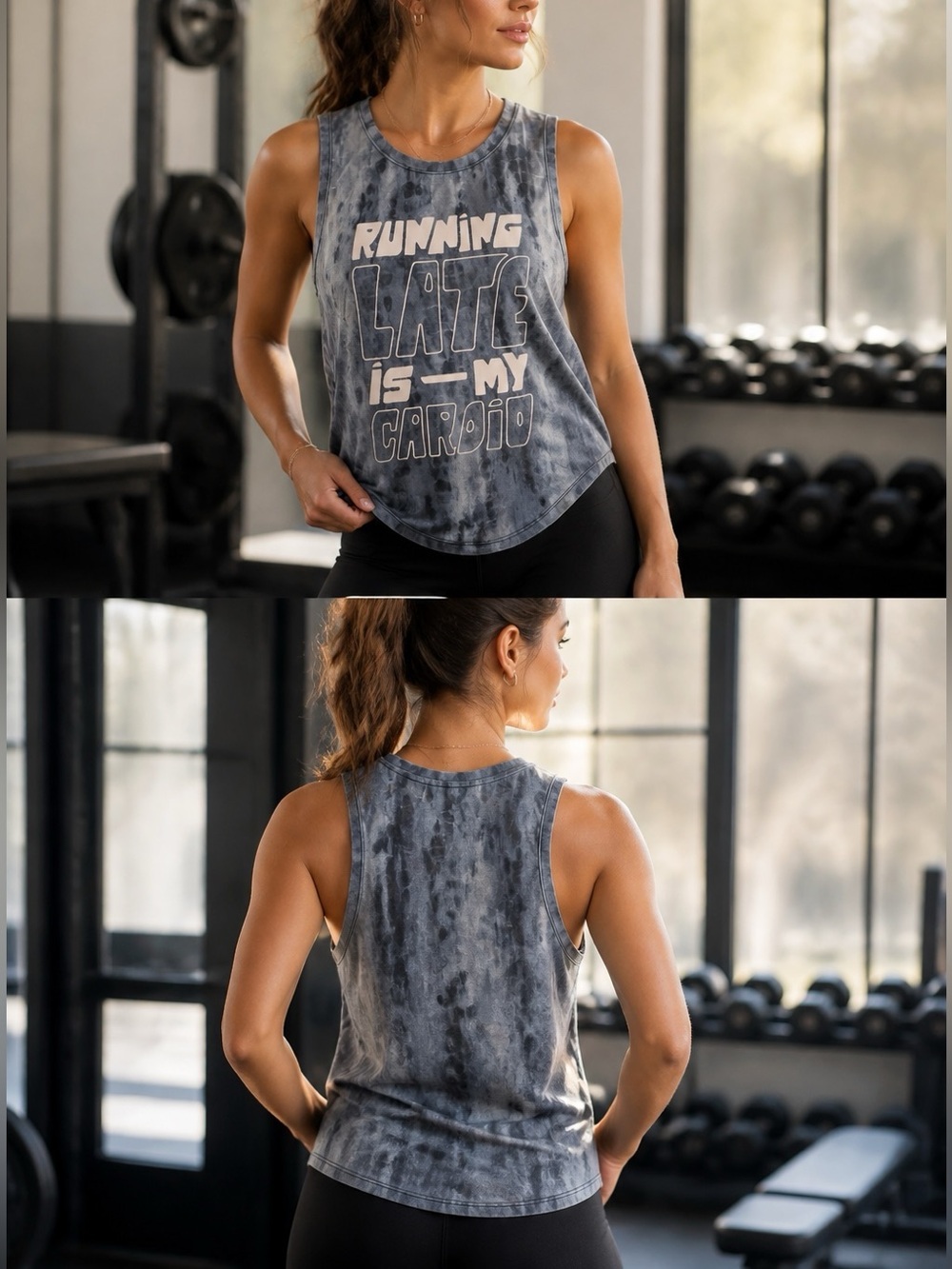 OLD NAVY Active Go Dry Tank Top “Running Late Is My Cardio”